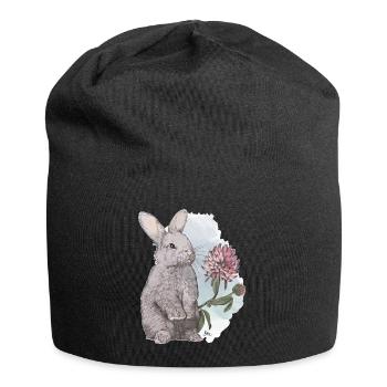 Veganuary 2024 Kaninchen - Jersey-Beanie - Schwarz - Vorne