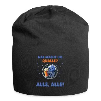 Fröhliche Qualle - Bierliebhaber T-Shirt - Jersey-Beanie - Schwarz - Vorne