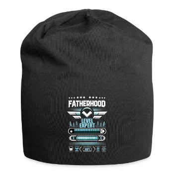 Vatertag Fatherhood Level Expert Papa Gamer Vater - Jersey-Beanie - Schwarz - Vorne