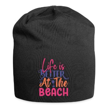 Life is Better at the Beach - Jersey Beanie - black - Front