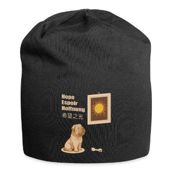 Image de chien et de balle de tennis - Bonnet en jersey - noir - Devant