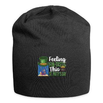 Fishkeeping Aquarist St Patricks Day Fish - Jersey Beanie - black - Front