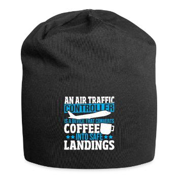 Costume de contrôleur de la circulation aérienne de piste d’aviation de piste de trafic aérien - Bonnet en jersey - noir - Devant