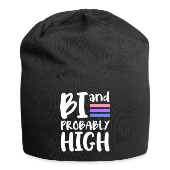 Bi and probably high Bisexual - Jersey-Beanie - Schwarz - Vorne