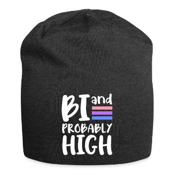 Bi and probably high Bisexual - Jersey-Beanie - Anthrazit - Vorne
