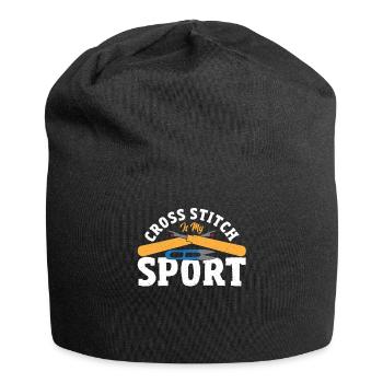 Kreuzstich Liebhaber Stickerei Crafty Mom - Jersey-Beanie - Schwarz - Vorne