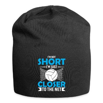 Ich bin nicht klein, ich bin nur näher am Netz. - Jersey-Beanie - Schwarz - Vorne