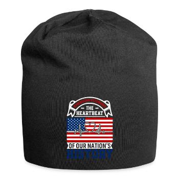 American Veterans: The Heartbeat Of Our Nation'S H - Jersey Beanie - black - Front
