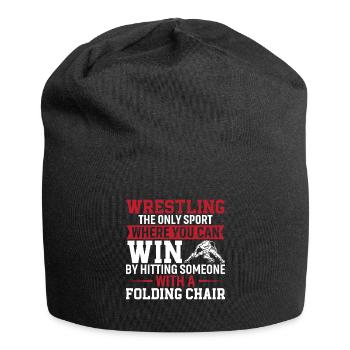 Wrestling: The Only Sport Where You Can Win By Hit - Jersey Beanie - black - Front