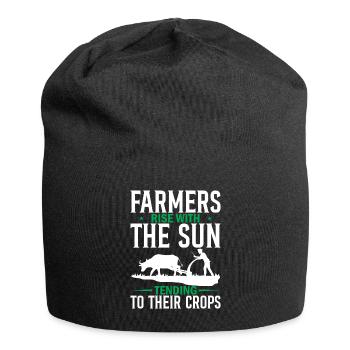 Farmers Rise With The Sun, Tending To Their Crops - Jersey Beanie - black - Front