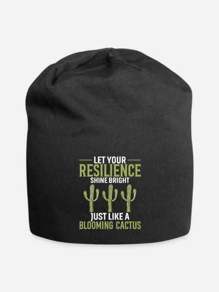 Lass deine Resilienz hell erstrahlen, genau wie ein Loo - Jersey-Beanie - Schwarz