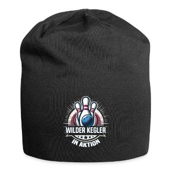 Wild bowler in action Kegel Kegelverein Design - Jersey Beanie - black - Front