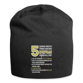 5 Things You Should Know About My Wife - Jersey Beanie - black - Front