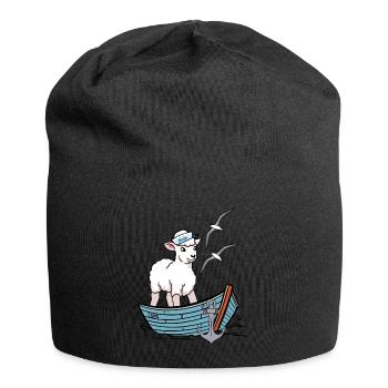 Moin maritim Schaf Boot Schafe Küste Boot - Jersey-Beanie - Schwarz - Vorne