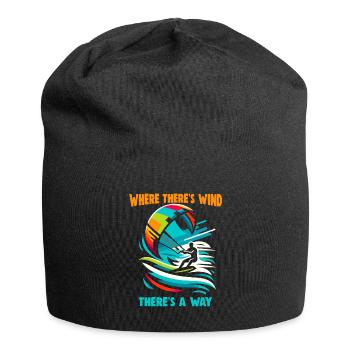Kitesurf Là où il y a du vent, il y a un moyen - Bonnet en jersey - noir - Devant