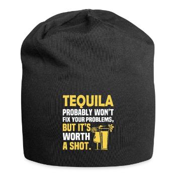 Tequila wird Ihre Probleme wahrscheinlich nicht lösen, aber er ist es - Jersey-Beanie - Schwarz - Vorne