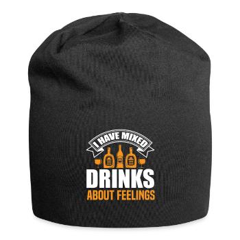 Ich habe Drinks über Gefühle gemixt. - Jersey-Beanie - Schwarz - Vorne