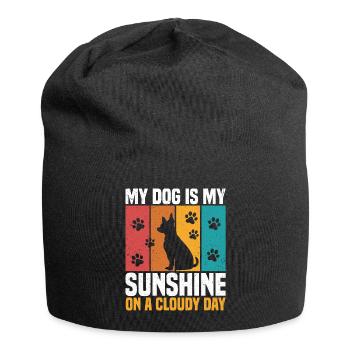 Mein Hund ist mein Sonnenschein an einem bewölkten Tag - Jersey-Beanie - Schwarz - Vorne