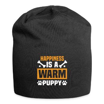 Happiness Is A Warm Puppy. - Jersey Beanie - black - Front