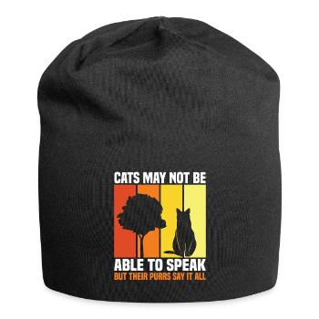 Cats May Not Be Able To Speak, But Their Purrs Say - Jersey Beanie - black - Front