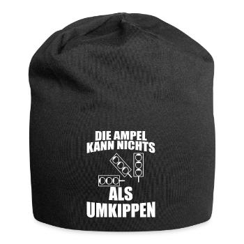 Ampel Regierung Scholz Baerbock Habeck Grüne SPD - Jersey-Beanie - Schwarz - Vorne