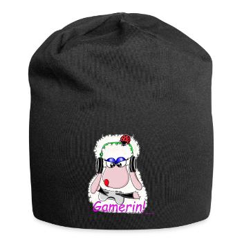 Gamerin! Wolly Sheepling.. Gaming - Jersey-Beanie - Schwarz - Vorne