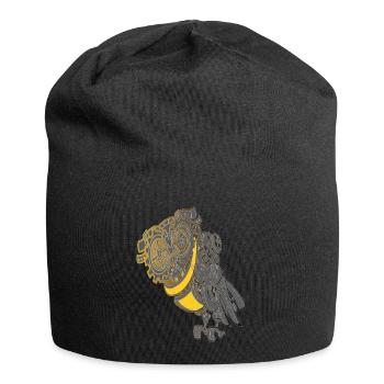 Steampunk Eule - Jersey-Beanie - Schwarz - Vorne