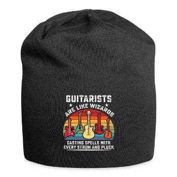 Guitarists Are Like Wizards, Casting Spells With E - Jersey Beanie - black - Front