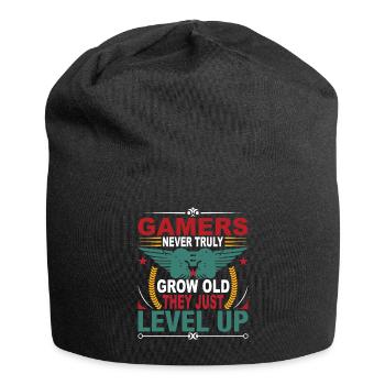 Gamer werden nie wirklich alt, sie steigen einfach auf. - Jersey-Beanie - Schwarz - Vorne