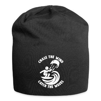Kitesurfing Chase the wind catch the waves - Jersey Beanie - black - Front