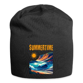 Summertime - beautiful summer design - Jersey Beanie - black - Front