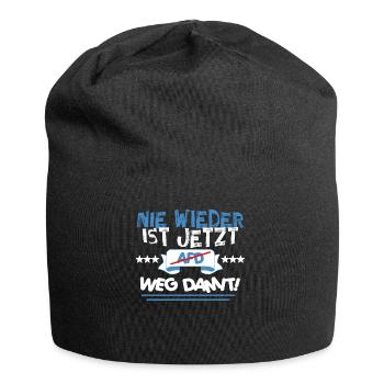 AfD stoppen gegen rechts Demokratie verteidigen - Jersey-Beanie - Schwarz - Vorne