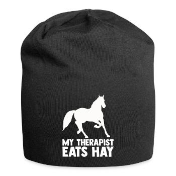Amoureux des chevaux Équitation équestre - Bonnet en jersey - noir - Devant