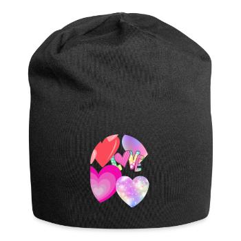 Love Overflow - Jersey-Beanie - Schwarz - Vorne