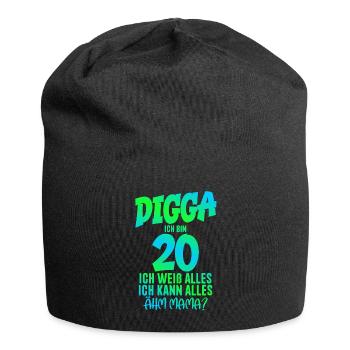 20. Geburtstag Digga ich bin 20 Ich Kann Alles - Jersey-Beanie - Schwarz - Vorne