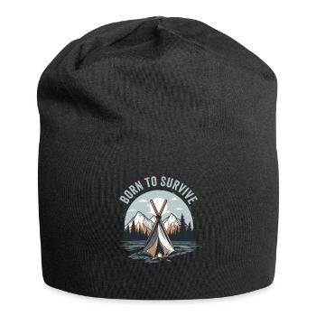 Bushcrafting en plein air né pour survivre - Bonnet en jersey - noir - Devant
