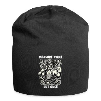 Handyman Papa Mesure Twice DIYer - Jersey Beanie - black - Front