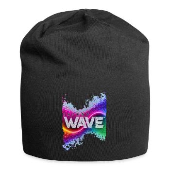 techno wave - Jersey-Beanie - Schwarz - Vorne