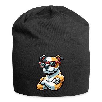 Pitbull American Staffordshire Terrier dans le - Bonnet en jersey - noir - Devant