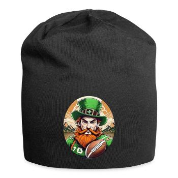 St. Patrick’s Day Shamrock Football américain - Bonnet en jersey - noir - Devant