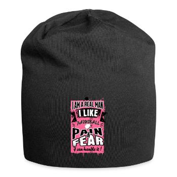 Je suis un vrai homme ! J’aime Paintball douleur et peur - Bonnet en jersey - noir - Devant