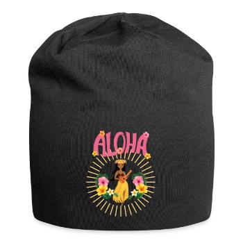 Aloha - Hawai - Pazifik - Urlaub - Blumenmädchen - Jersey-Beanie - Schwarz - Vorne