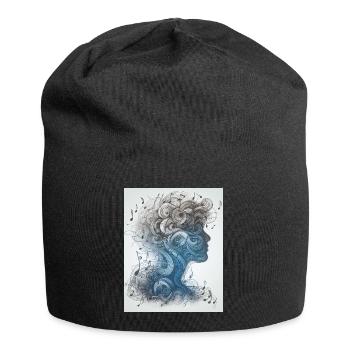 L’ mélodique : symphonie de pensées et de notes - Bonnet en jersey - noir - Devant