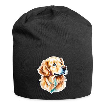 Aquarelles Golden Retriever - Bonnet en jersey - noir - Devant