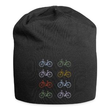 Bunte Fahrräder - Jersey-Beanie - Schwarz - Vorne