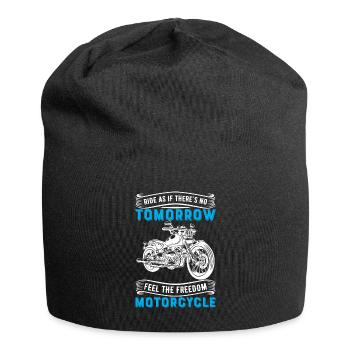 Fahre, als gäbe es kein Morgen, fühle die Freiheit - Jersey-Beanie - Schwarz - Vorne