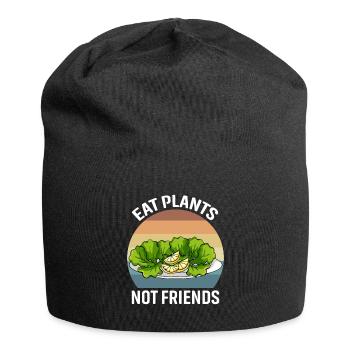 Eat plants, not friends - Jersey Beanie - black - Front
