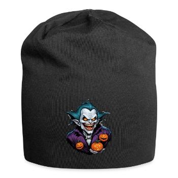 Halloween - Vampir Blutsauger Grusel mit Kürbis - Jersey-Beanie - Schwarz - Vorne