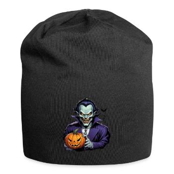 Halloween - Vampir Blutsauger Grusel mit Kürbis - Jersey-Beanie - Schwarz - Vorne