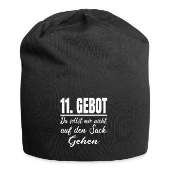 11 Gebot Du Sollst Mir Nicht Auf Den Sack Gehen - Jersey-Beanie - Schwarz - Vorne
